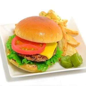 Fake Food Sample Set – Hamburger & French Fries – Realistic Plastic Model Japan - Picture 1 of 4