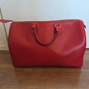 Louis Vuitton Epi Boston Bag Handbag Leather Red Women's From Japan - Picture 1 of 20