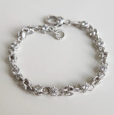 Brazalete Judith Ripka de plata de ley 925 circonita cúbica con circonita cúbica 7′′ Foto 1 de 4