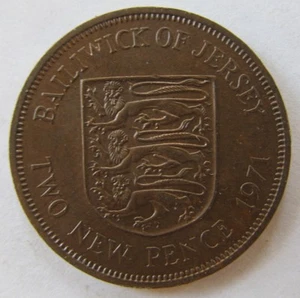 1971 Great Britain Jersey 2 New Pence - Elizabeth II, KM #31 - Picture 1 of 4