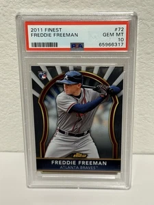 2011 Topps Finest #72 - FREDDIE FREEMAN (RC) Rookie - Gem Mint - PSA 10 - Picture 1 of 3