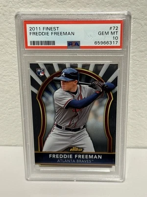 2011 Topps Finest #72 - FREDDIE FREEMAN (RC) Rookie - Gem Mint - PSA 10 - Image 1 of 3