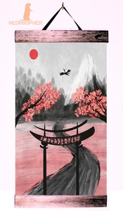 Pergamino de pared de lona personalizado de 12"x18" paisaje japonés madera maciza ws15 - Imagen 1 de 2