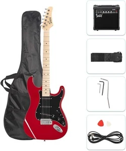 Glarry 39" Full Size E-Gitarre für Musik 39" Rechtshänder, ROT - Bild 1 von 7