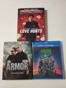 3 BLU-RAY MOVIE LOT, LOVE HURTS + ARMOR + BEETLEJUICE BEETLEJUICE, - Bild 1 von 2