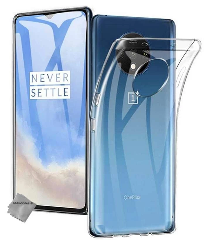 Housse etui coque silicone gel fine pour OnePlus 7T + film ecran - TRANSPARENT T - Photo 1/1