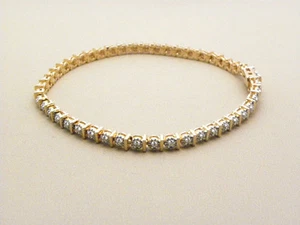 47 VON 1 MM (0,24 kt) GENUNIE DIAMANT 18 kt GOLD VERMEIL ARMBAND 8,0 ZOLL - Bild 1 von 4