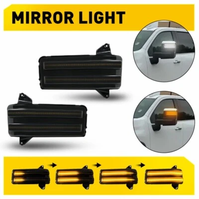 For 2020-2024 GMC Sierra 2500HD 3500HD Side Mirror Signal Lights 84468926 Smoked - Image 1 of 4