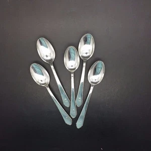William & Mary by Lunt (Treasure Sterling 1921) Set of 5 - 5 o'clock teaspoons - Picture 1 of 6