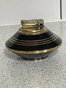 COLIBRI '25' FLYING SAUCER CIGARETTE LIGHTER RED-BROWN + GOLD BANDS - Picture 1 of 7