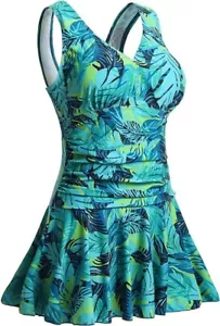 Summer Mae Womens Plus Size Swimdress Tummy Control Body Shaping Beach Holiday - Picture 1 of 12
