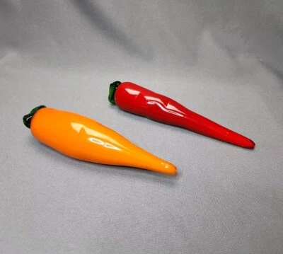 Кухонный декор муранский стиль художественное стекло фрукты овощи морковь и перец чили MCM - Изображение 1 из 4