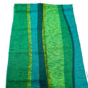 Vintage 1960s Mid Century MOD Cool Turquoise Blue Green Linen Drapery Fabric MCM - Picture 1 of 3