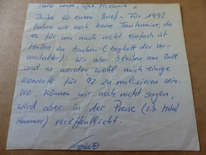 BÖHSE ONKELZ Gonzo Autogramm signiert signed auf 15x13 cm Brief Zettel SELTEN - Bild 1 von 1