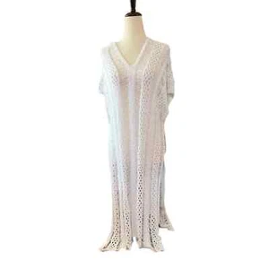 Women’s Crochet Open Side Cover Up - White - Picture 1 of 10