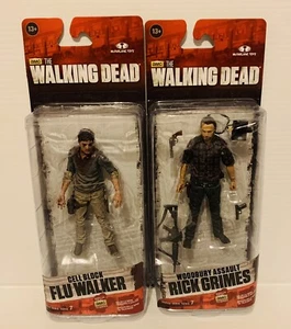 The Walking Dead Flu Walker + Rick Grimes - Action Figure Set -  2015 Brand New - Picture 1 of 4