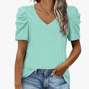 Women's The Perfect Puff Sleeve Top Blouse Ladies Casual Relaxed Loose Fit *NEW* - Picture 1 of 8