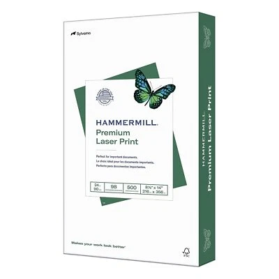 Hammermill Premium Laser Printer Paper 8.5 x 14 24lb 500 Sheets Color Printing - Image 1 of 4