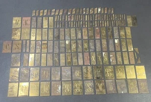 Vintage Messing Buchstaben Zahlen Symbole 175 Stück Set Adresse versch. Größen massiv - Bild 1 von 11
