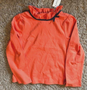Janie and Jack Shirt Orange Long Sleeve Ruffle Size 5 NEW - Picture 1 of 4