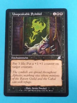 Magic The Gathering 1x UNSPEAKABLE SYMBOL- Scourge Black Uncommon Enchantment NM - Image 1 of 2