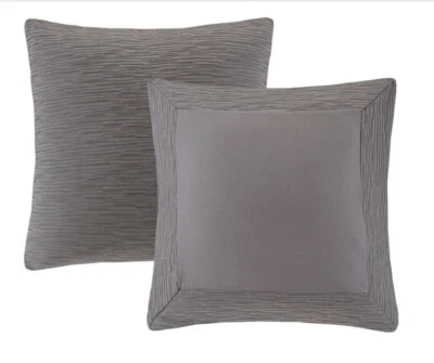 Hilo teñido Natori Hanae Euro Sham, 26x26”, gris 👍 Foto 1 de 4