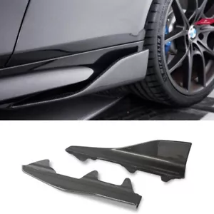 REAL CARBON For BMW F87 M2 2016-2020 Side Skirt Extension Lip MP Splitters Fins - Picture 1 of 6