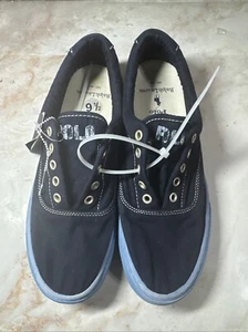 Polo Ralph Lauren Mens Size 9.5 Harpoon Canvas Shoes Blue - Picture 1 of 7