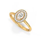 18K Gold ( 3.603g ) Natural diamond ( IJ-SI ) Odion Solitaire Ring Certified