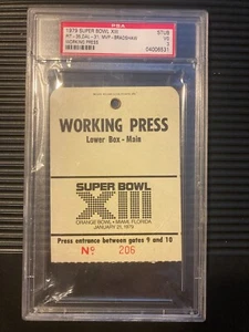 1979 NFL Football Super Bowl 13 Pass Pittsburgh Steelers vs Dallas Cowboys PSA 3 - Picture 1 of 2