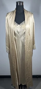 August Seide Morgenmantel & Kleid Set Damen M 100% Seide Spitzenbesatz leichter Kimono - Bild 1 von 19