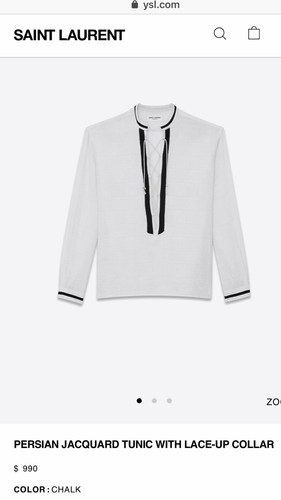 SAINT LAURENT (YSL) Tunica uomo stringata Saint Laurent. 43 XL. $990