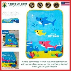 Baby Hai Silk Touch Überwurf Decke 40X50 Kuschelig Plüsch Kinder Bettwäsche Ozean Design - Bild 1 von 8
