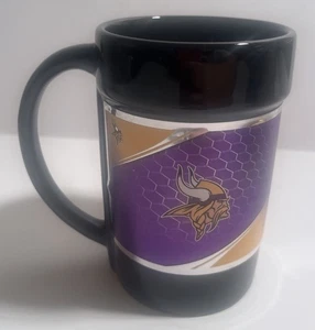 Tazza da caffè in ceramica NFL Minnesota Vikings nera con logo - Foto 1 di 3