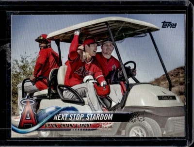 2018 Topps Update Next Stop Stardom Shohei Ohtani Rookie RC Mike Trout #US158 Foto 1 de 2