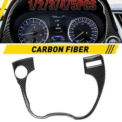 Juego de 1-5 kits interiores completos de fibra de carbono real para Infiniti Q50 Q60 2014-20 Foto 1 de 4