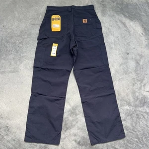 Carhartt Pants Men Loose Fit Canvas Work Pants 31-30 Navy Blue New With Tag - Picture 1 of 9