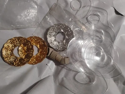 2 candelabros de plástico transparente vintage dorados 2 tonos plateados 12 candelabros de cera Foto 1 de 4