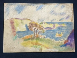 PIERRE AUGUSTE RENOIR drawing and painting on old paper signed stamped vintage - Picture 1 of 2
