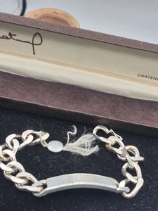 Bracelet homme Chatenoud argent massif scellé officiel + boîte France 57.2g - Imagen 1 de 18