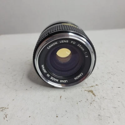 "O" Concave Canon FD 35mm F2 Wide Angle MF Lens Made in JAPAN Vintage - Image 1 of 4
