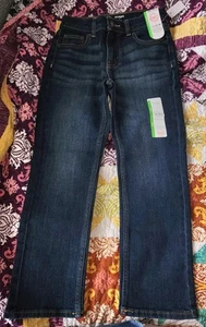 Youth Kids Boys Girls Dark Denim Jeans Size 7 Straight Wonder Nation Cleankore - Picture 1 of 7