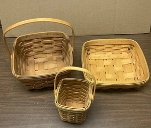 Longaberger Baskets - Lot Of 3 Baskets - Picture 1 of 19