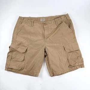 L.L. Bean Shorts Men’s 38 Brown Khaki Heavy Weight Cargo Shorts Cotton Hiking - Picture 1 of 9