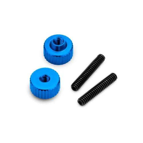 JConcepts 4-40 Thumb Nuts, w/Set Screw, 2pc, Blue, 5238-1 - Image 1 of 1