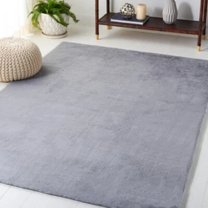SAFAVIEH Faux Rabbit Fur Collection FRF500F Light Grey Rug - Picture 1 of 19
