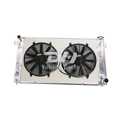 Radiador de 3 filas + cubierta de aluminio + ventiladores para camioneta 94-02 Dodge Ram1500 2500 3500 5,9 L Foto 1 de 4