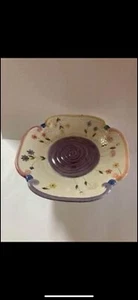 MILSON and LOUIS  Cake Plate with Pedestal  Pastel colors  Roses 4 Inches tall - Picture 1 of 5