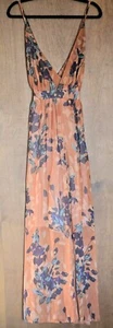 Stunning Strappy Floral Maxi Dress, V-Neck, Flowy Orange Purple Flowers, Small - Picture 1 of 6