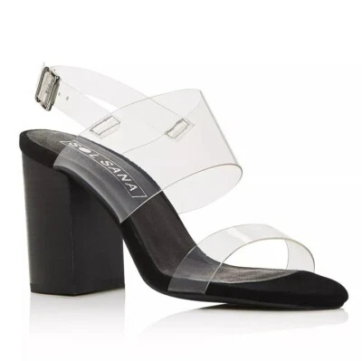 Sol Sana 女式 Mavis 透明肩带粗跟凉鞋 37 码(MSRP 145 美元) — 第 1/4 张图片